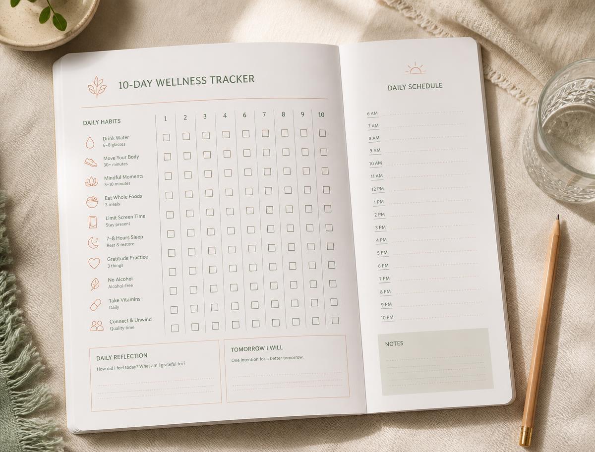 Voorbeeld uit het e-book: Dag-planner & habit tracker